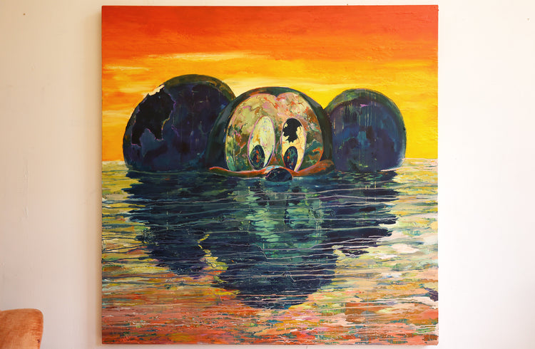 
Fun Times by Dominic Virtosu: original work, 150x150cm / 59.05x59.05 in, oil on canvas, 2022 (view 7)