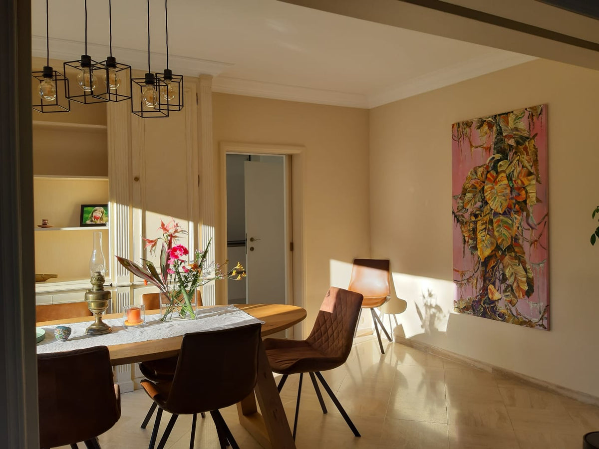 
"Jungle" by Dominic Virtosu in the home of the collector in Brussels, Belgium.