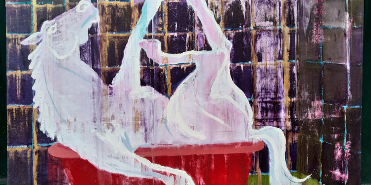 
White Knight by Dominic Virtosu: original work, 130x100cm / 51.18x39.3 in, oil on canvas, 2020 (view 3)