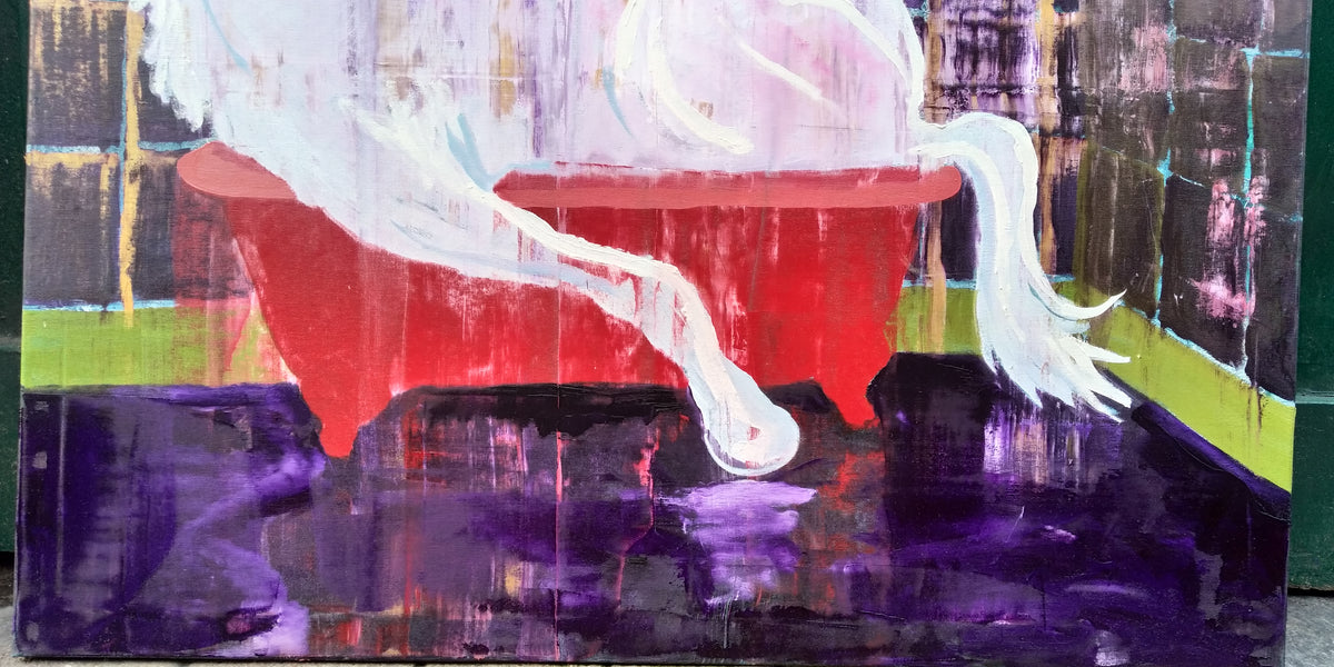 
White Knight by Dominic Virtosu: original work, 130x100cm / 51.18x39.3 in, oil on canvas, 2020 (view 4)