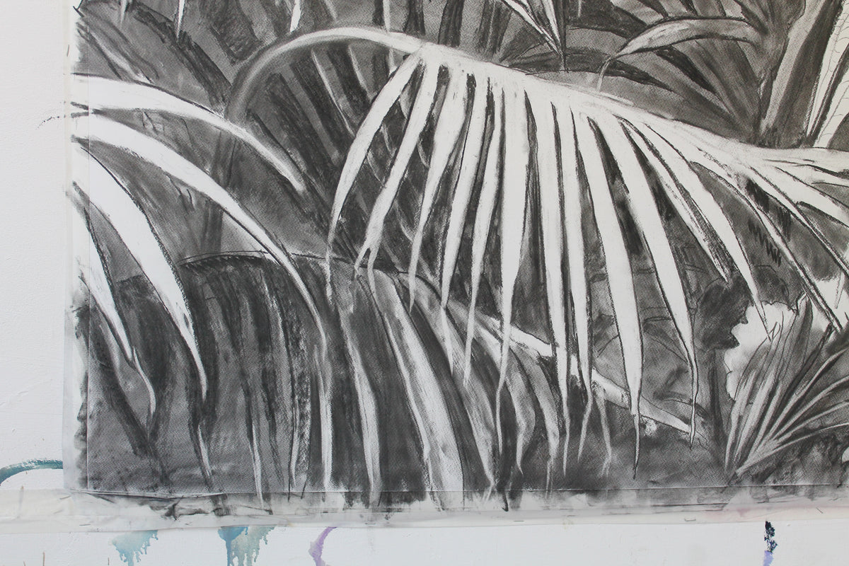 
Into the Wild by Dominic Virtosu: original work, 152x135cm / 53.1x59.8 in, charcoal on paper, 2020 (view 2)