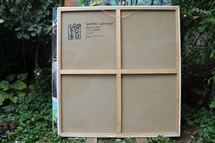 
Abstract Composition, 170x160cm, oil on canvas, 2013, back of canvas