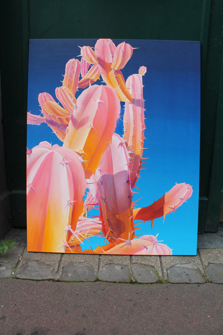 
Warm Soul (Orange on Blue) by Dominic Virtosu: original work, 100x80cm / 39.3x31.4 in, oil and resin glazing on canvas, 2020, private collection (view 9)
