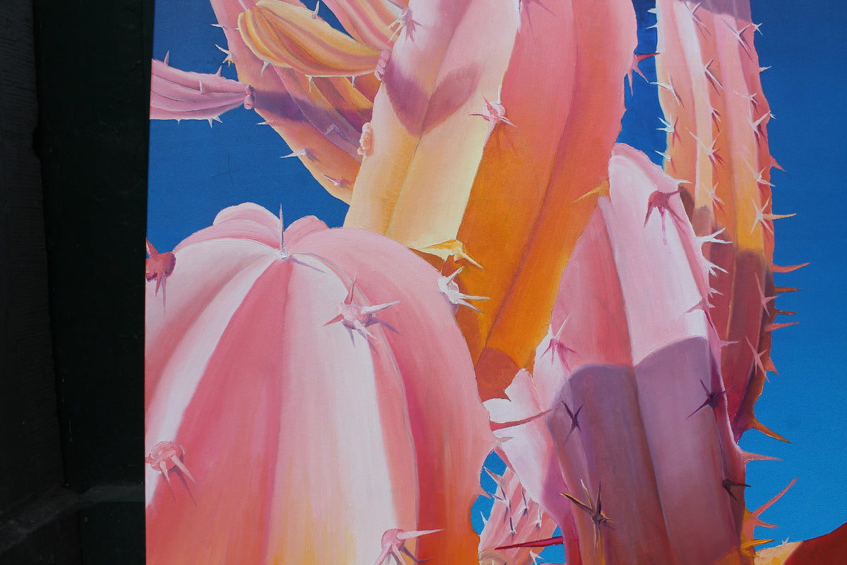 
Warm Soul (Orange on Blue) by Dominic Virtosu: original work, 100x80cm / 39.3x31.4 in, oil and resin glazing on canvas, 2020, private collection (view 3)