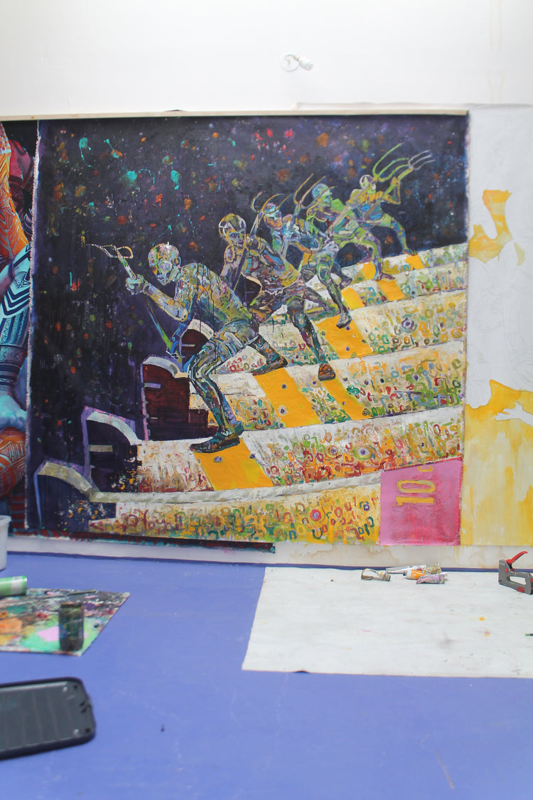 
The Ten Commandments by Dominic Virtosu: original work, 200x200 cm / 78.74x78.74 in , oil on canvas, 2019 (view 2)