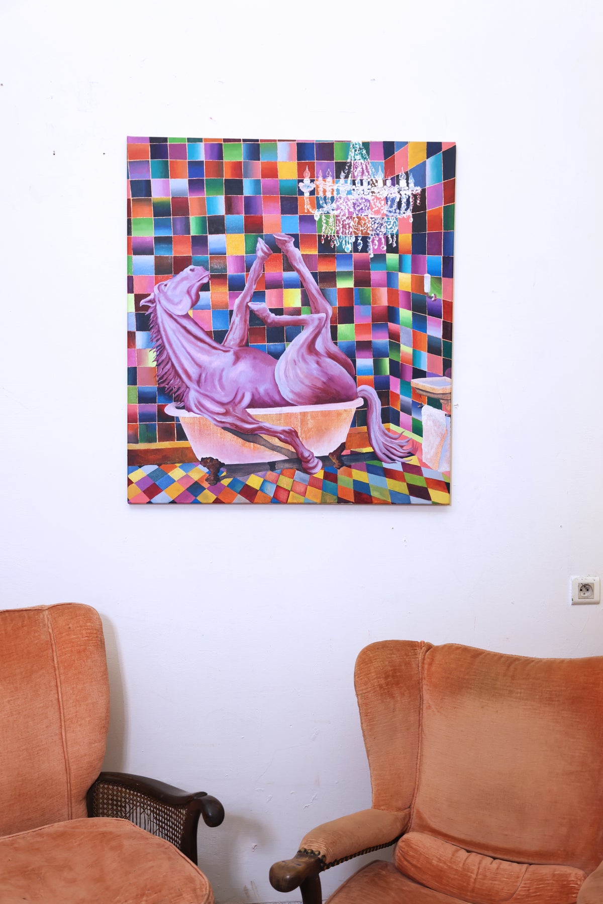 
In the Mood by Dominic Virtosu: original work, 100x90cm / 39.3x35.43 in, oil on canvas, 2022 (view 14)