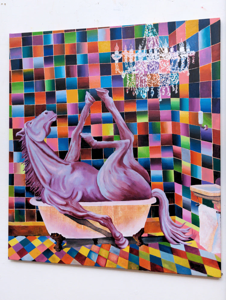 
In the Mood by Dominic Virtosu: original work, 100x90cm / 39.3x35.43 in, oil on canvas, 2022 (view 15)