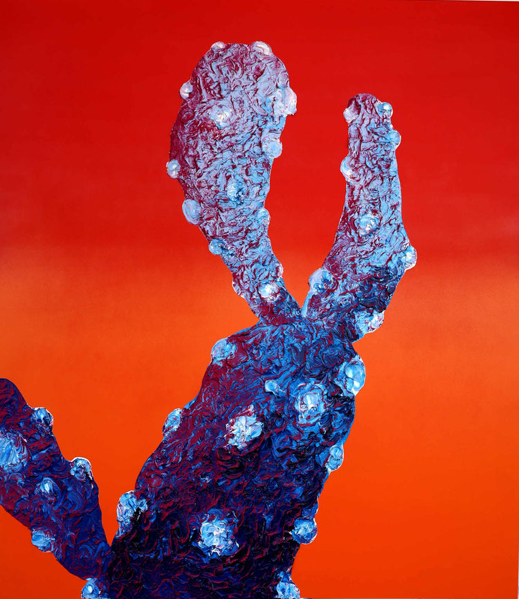 
King Cactus by Dominic Virtosu: original work, 150x130cm / 59.06x51.18 in, oil, spray paint and pigment on canvas, 2022