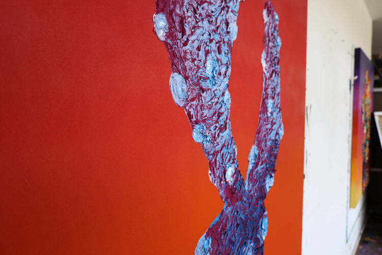 
King Cactus by Dominic Virtosu: original work, 150x130cm / 59.06x51.18 in, oil, spray paint and pigment on canvas, 2022 (view 9)