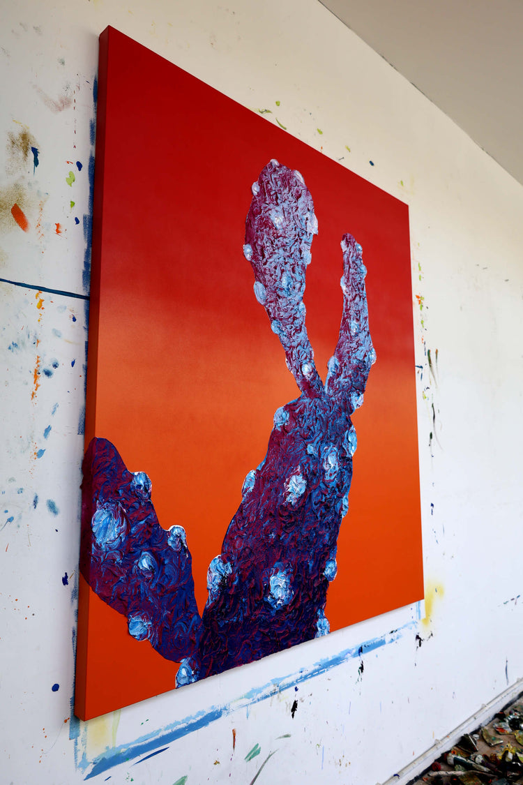 
King Cactus by Dominic Virtosu: original work, 150x130cm / 59.06x51.18 in, oil, spray paint and pigment on canvas, 2022 (view 4)