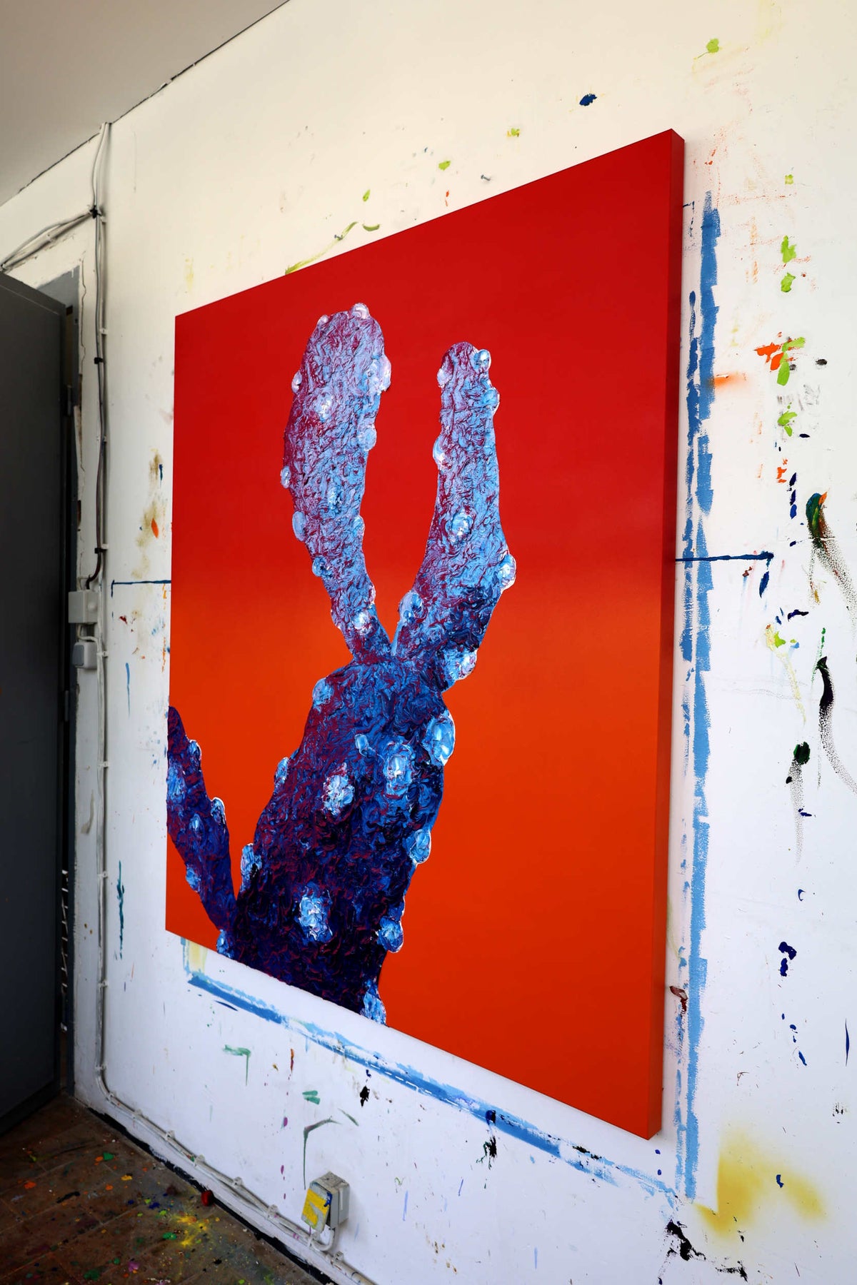 
King Cactus by Dominic Virtosu: original work, 150x130cm / 59.06x51.18 in, oil, spray paint and pigment on canvas, 2022 (view 5)