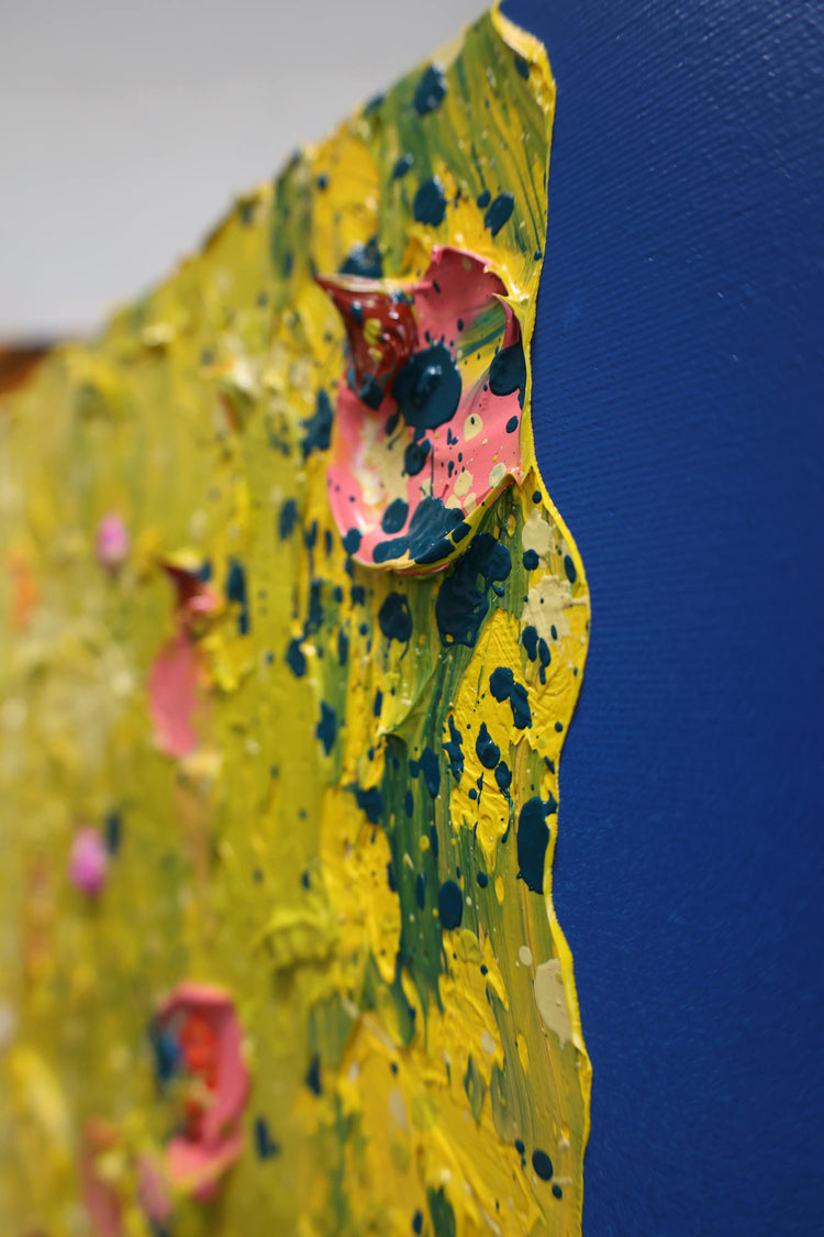 
Majestic Yellow by Dominic Virtosu: original work, 180x150cm / 70.8x59.5 in, oil and spray paint on canvas, 2022 (view 2)