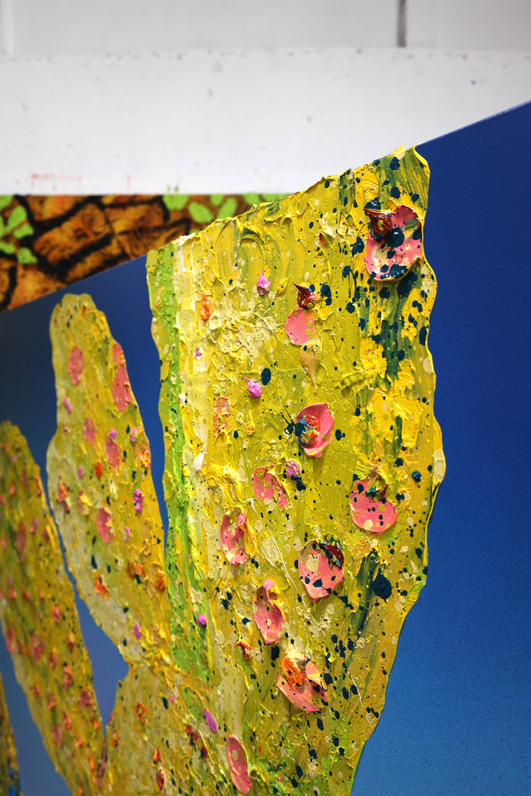 
Majestic Yellow by Dominic Virtosu: original work, 180x150cm / 70.8x59.5 in, oil and spray paint on canvas, 2022 (view 4)