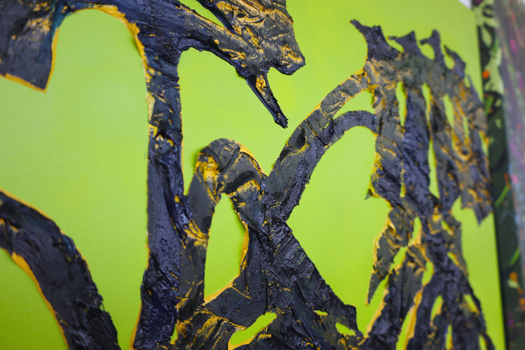 
Monstera on Green by Dominic Virtosu: original work, 130x100cm / 51.18x39.3 in, oil and spray paint on canvas, 2022 (view 5)