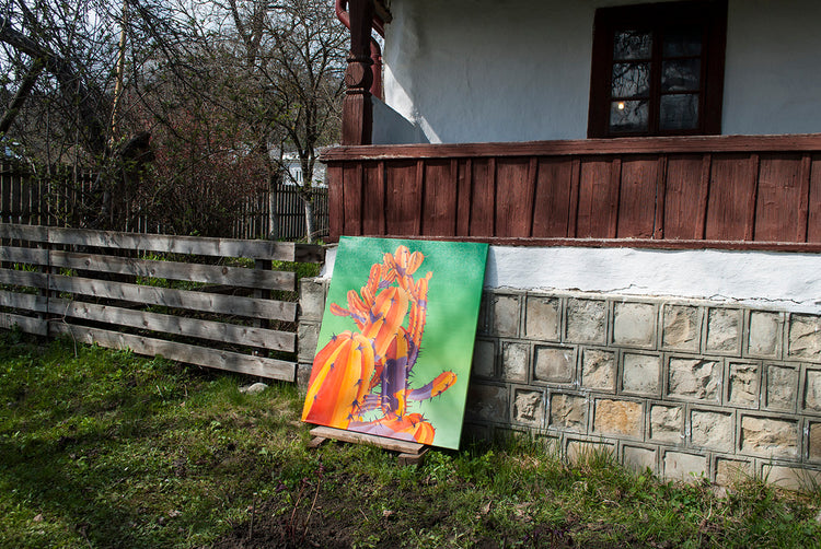 
Orange Beauty on Green by Dominic Virtosu: original work, 127.5x100cm / 50.2x39.3 in, oil on canvas, 2021 (view 20)