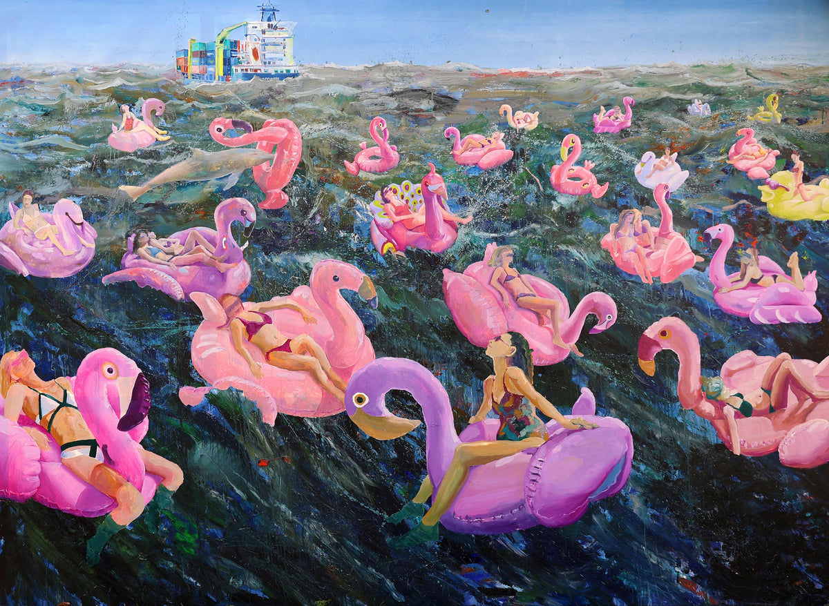 
Social Distancing by Dominic Virtosu: original work, 205x280cm, oil on canvas, 2021