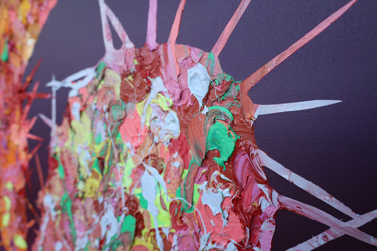 
Spikes of Love by Dominic Virtosu: original work, 150x130cm / 59.06x51.18 in, oil and spray paints on canvas, 2022 (view 12)