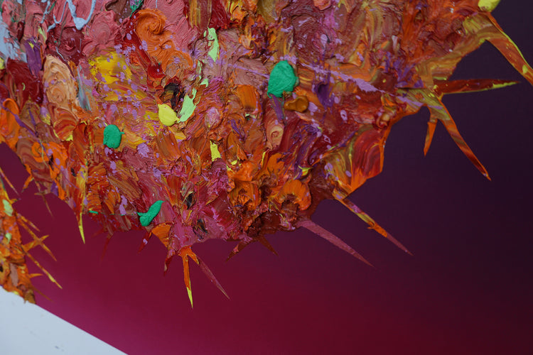 
Spikes of Love by Dominic Virtosu: original work, 150x130cm / 59.06x51.18 in, oil and spray paints on canvas, 2022 (view 11)