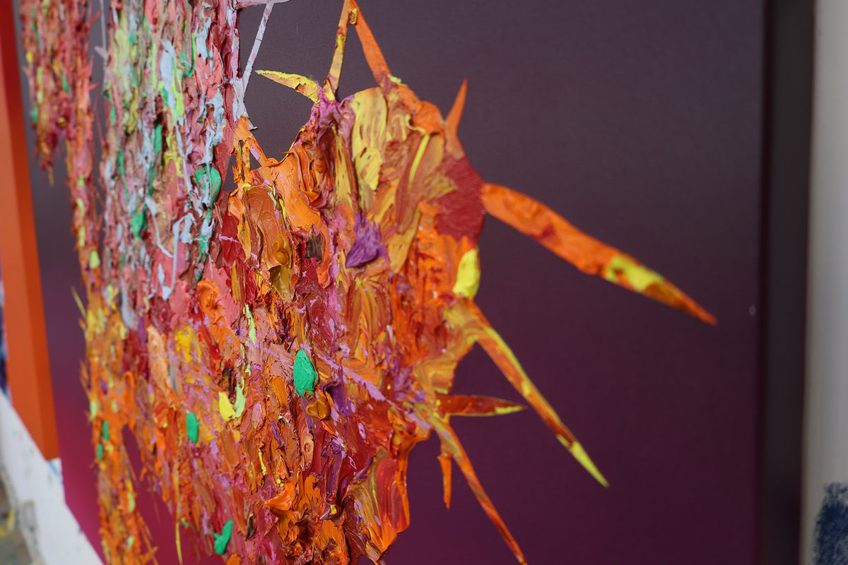 
Spikes of Love by Dominic Virtosu: original work, 150x130cm / 59.06x51.18 in, oil and spray paints on canvas, 2022 (view 15)