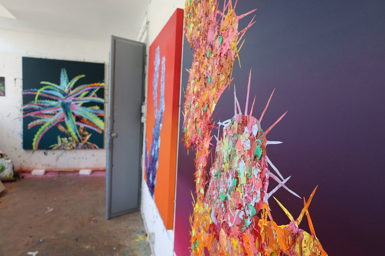 
Spikes of Love by Dominic Virtosu: original work, 150x130cm / 59.06x51.18 in, oil and spray paints on canvas, 2022 (view 10)