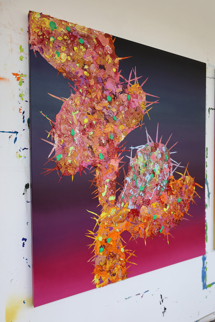 
Spikes of Love by Dominic Virtosu: original work, 150x130cm / 59.06x51.18 in, oil and spray paints on canvas, 2022 (view 7)