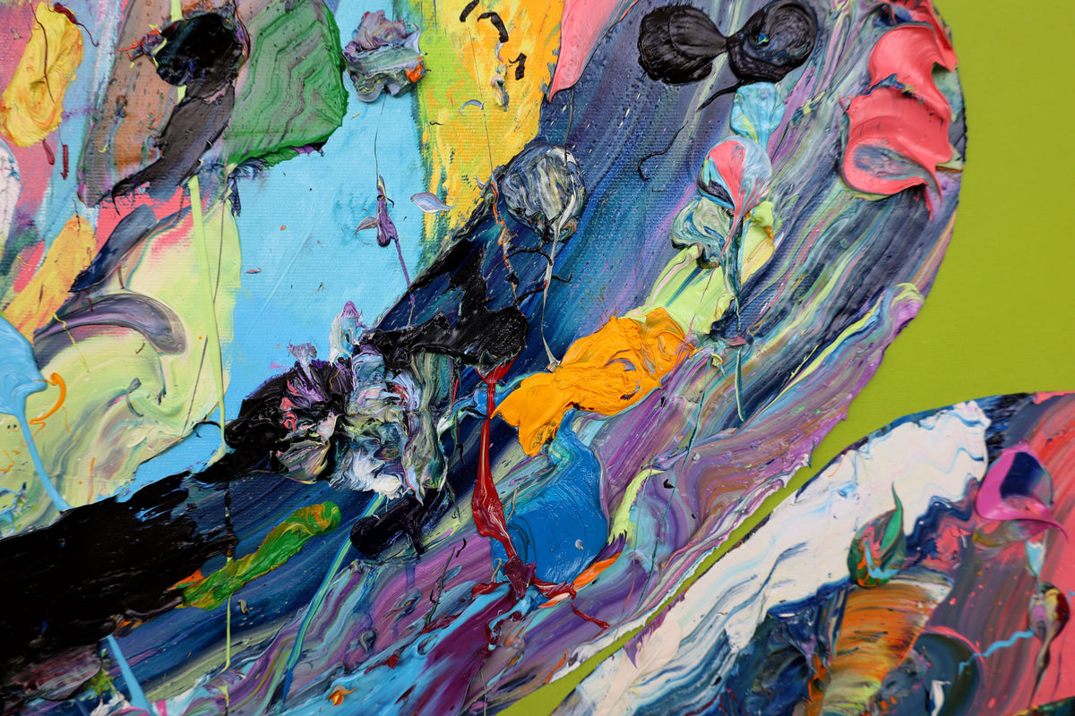 
Succulent Giant by Dominic Virtosu: original work, 180x150cm / 70.8x59.5 in, oil and spray paint on canvas, 2022 (view 8)