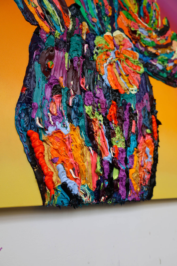
Sunset Colour by Dominic Virtosu: original work, 150x130cm / 59.06x51.18 in, oil and spray paints on canvas, 2022 (view 14)