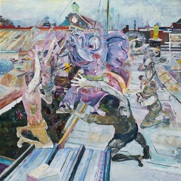 
The Gathering - Dumbo by Dominic Virtosu: original work, 200x200 cm / 78.74x78.74 in , oil on canvas, 2019