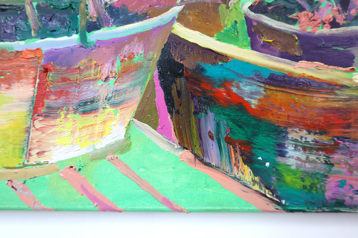 
Autumn Colors by Dominic Virtosu: original work, 60x60 cm / 23.62x23.62 in, oil and spray paint on canvas, 2022 (view 4)