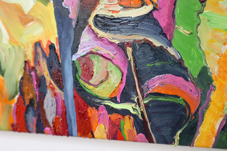 
Living the Dream by Dominic Virtosu: original work, 60x60 cm / 23.62x23.62 in, oil and spray paint on canvas, 2022 (view 10)