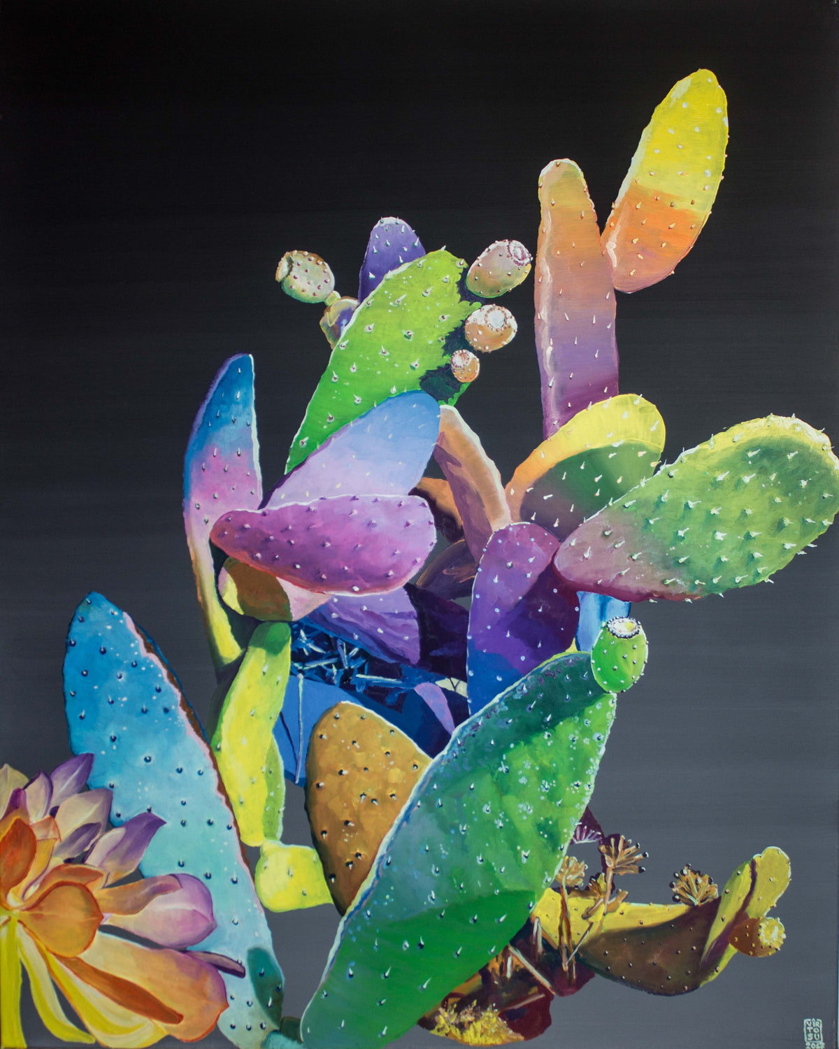 
Cactus on Grey by Dominic Virtosu: original work, 100x80cm / 39.37x31.49 in, oil on canvas, 2016, private collection