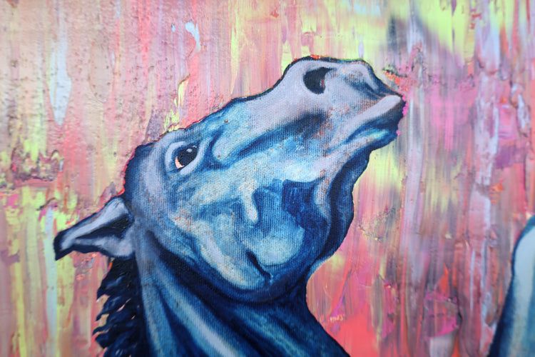 
Dark Blue Prince by Dominic Virtosu: original work, 100x100cm / 39.37x39.37 in, oil on canvas, 2022 (view 5)