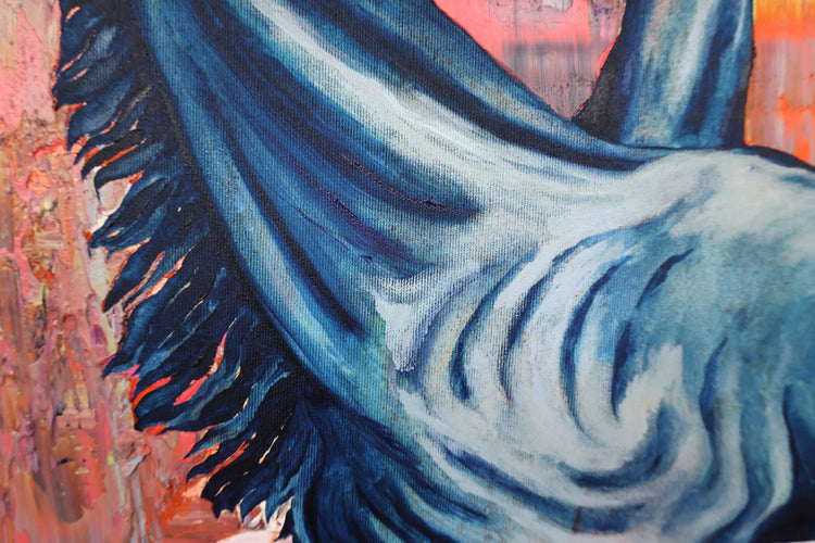 
Dark Blue Prince by Dominic Virtosu: original work, 100x100cm / 39.37x39.37 in, oil on canvas, 2022 (view 6)