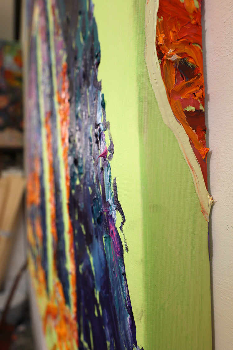 
Early Spring by Dominic Virtosu: original work, 150x130cm / 59.06x51.18 in, oil and spray paints on canvas, 2022 (view 9)