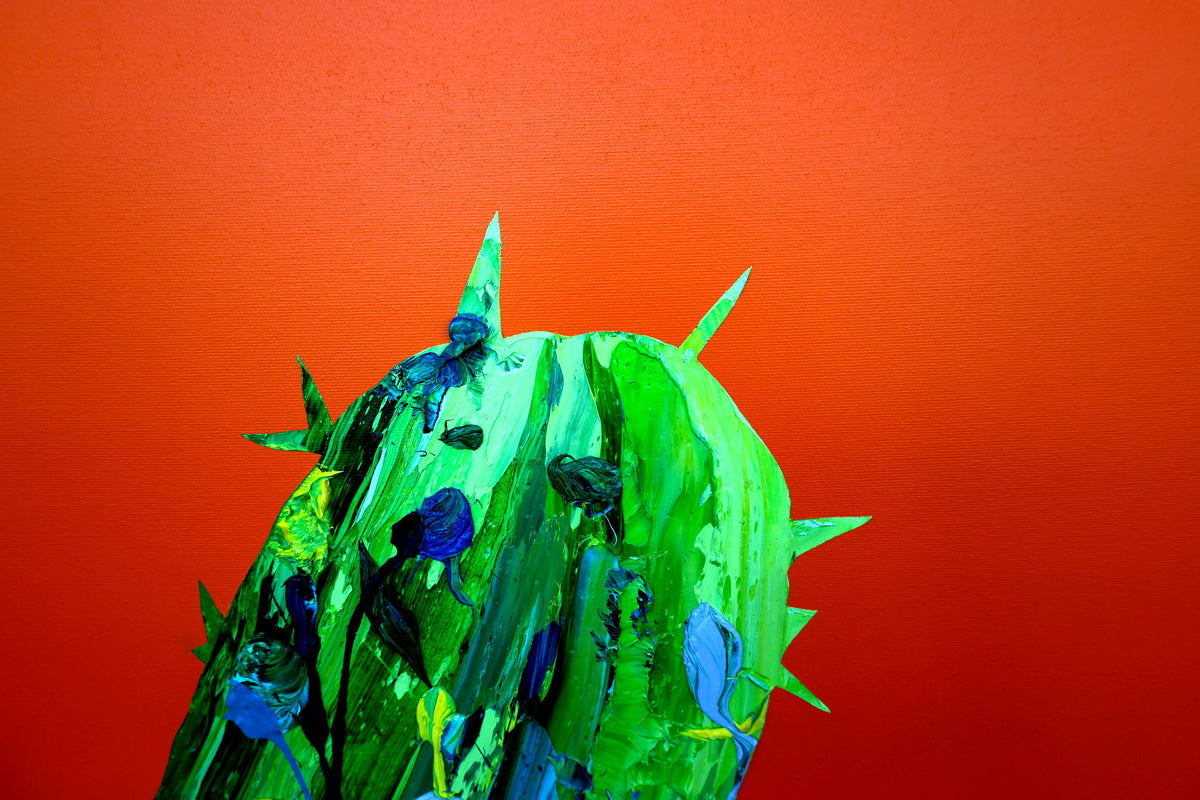 
Green Giant by Dominic Virtosu: original work, 180x150cm / 70.8x59.5 in, oil and spray paint on canvas, 2022 (view 3)