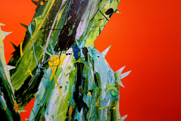 
Green Giant by Dominic Virtosu: original work, 180x150cm / 70.8x59.5 in, oil and spray paint on canvas, 2022 (view 4)