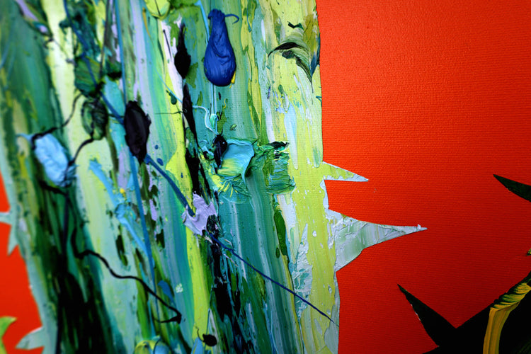 
Green Giant by Dominic Virtosu: original work, 180x150cm / 70.8x59.5 in, oil and spray paint on canvas, 2022 (view 5)