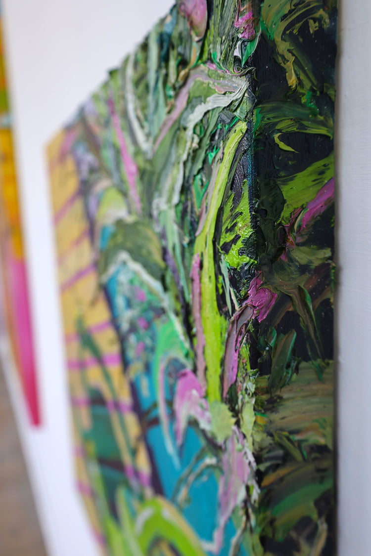 
Long Shadows by Dominic Virtosu: original work, 60x60 cm / 23.62x23.62 in, oil and spray paint on canvas, 2022 (view 9)
