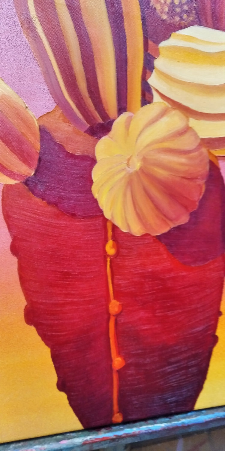 
Orange Sunset Cactus by Dominic Virtosu: original work, 100x80cm / 39.37x31.49 in, oil on canvas, 2021 (view 2)