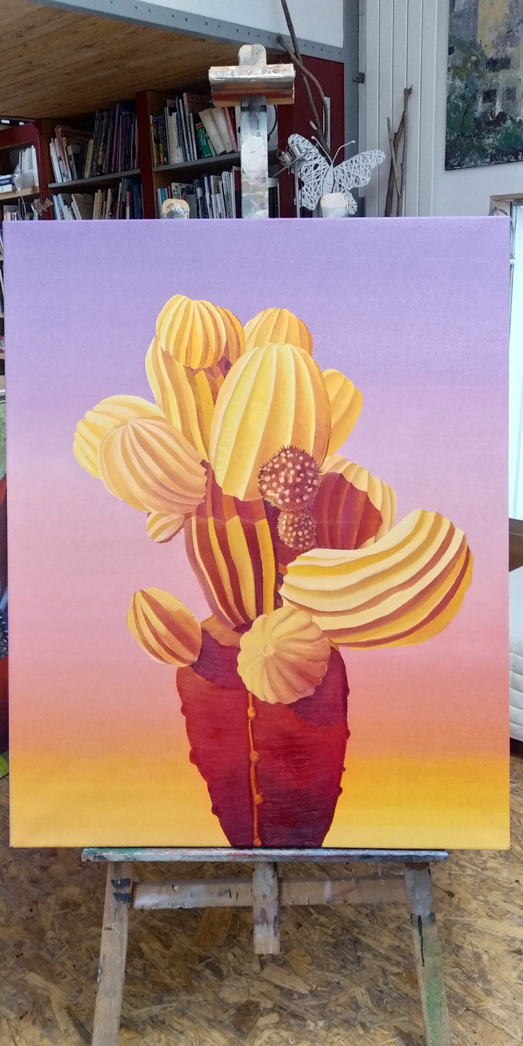 
Orange Sunset Cactus by Dominic Virtosu: original work, 100x80cm / 39.37x31.49 in, oil on canvas, 2021 (view 6)