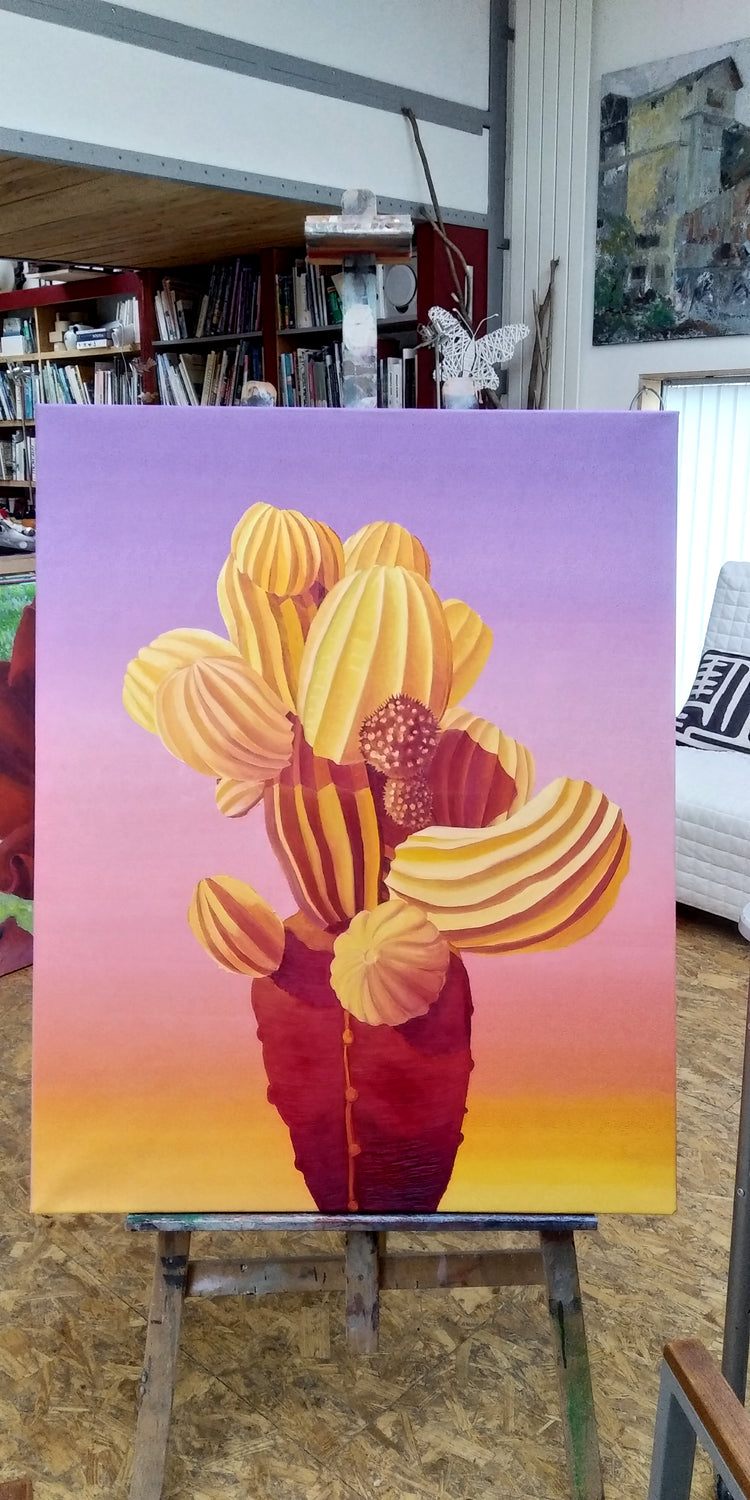 
Orange Sunset Cactus by Dominic Virtosu: original work, 100x80cm / 39.37x31.49 in, oil on canvas, 2021 (view 7)