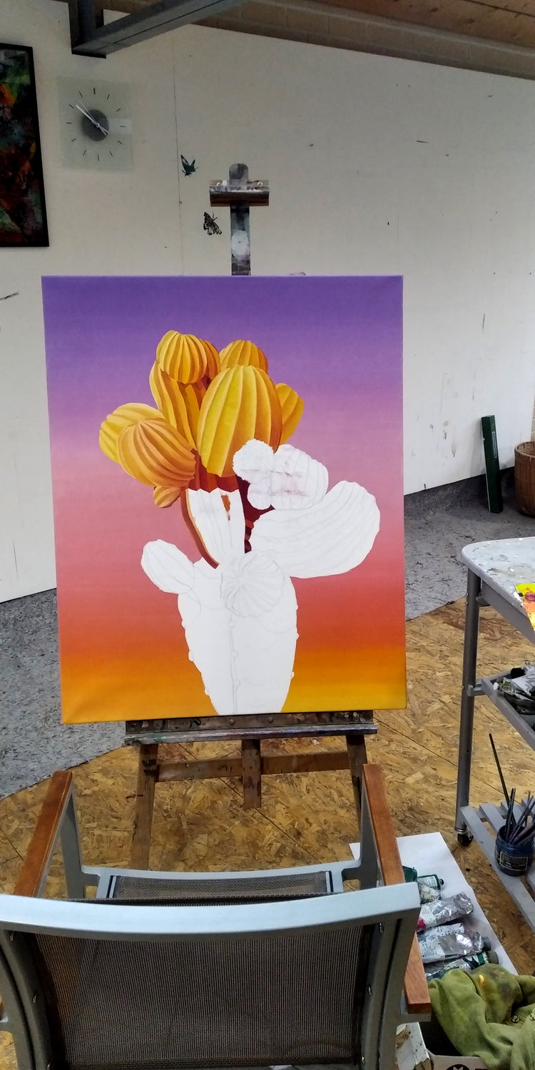 
Orange Sunset Cactus by Dominic Virtosu: original work, 100x80cm / 39.37x31.49 in, oil on canvas, 2021 (view 9)